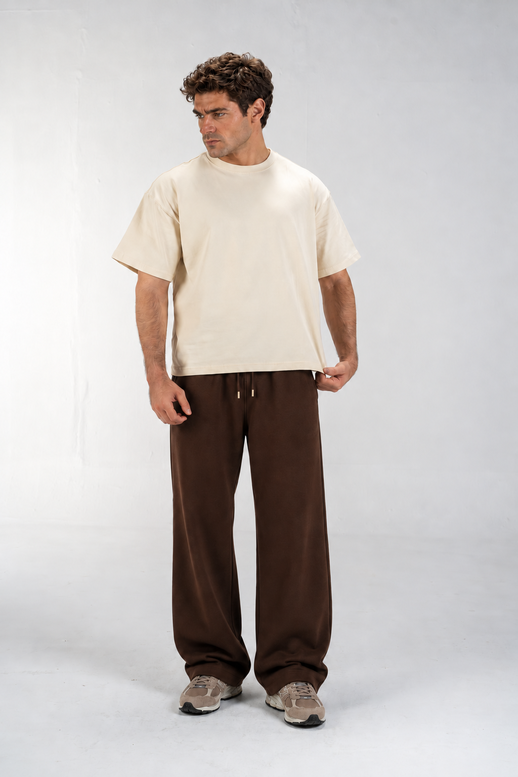 Men's Boxy T-Shirt (Beige)