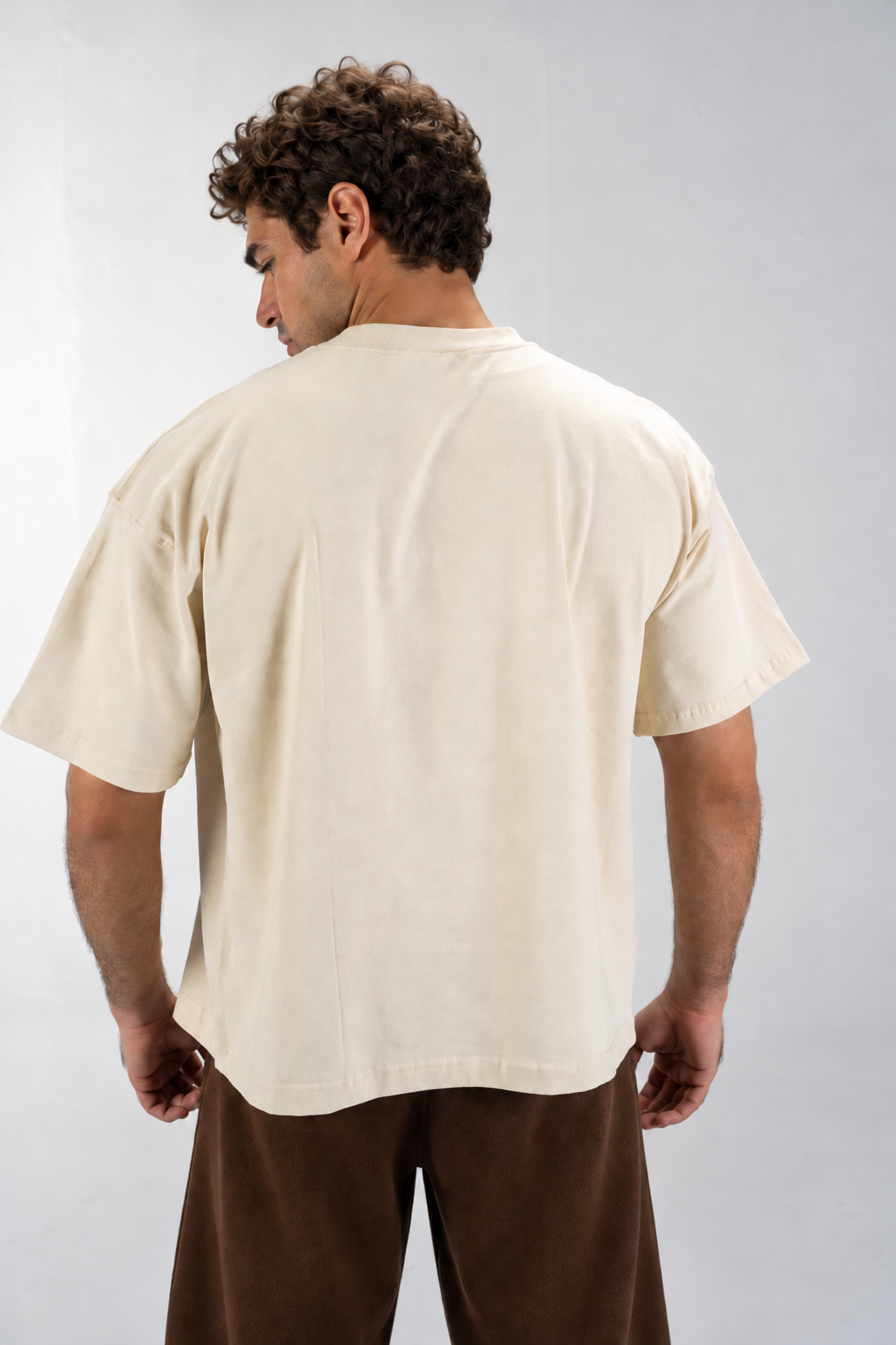 Men's Boxy T-Shirt (Beige)
