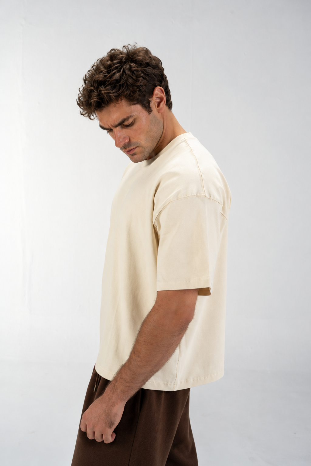Men's Boxy T-Shirt (Beige)