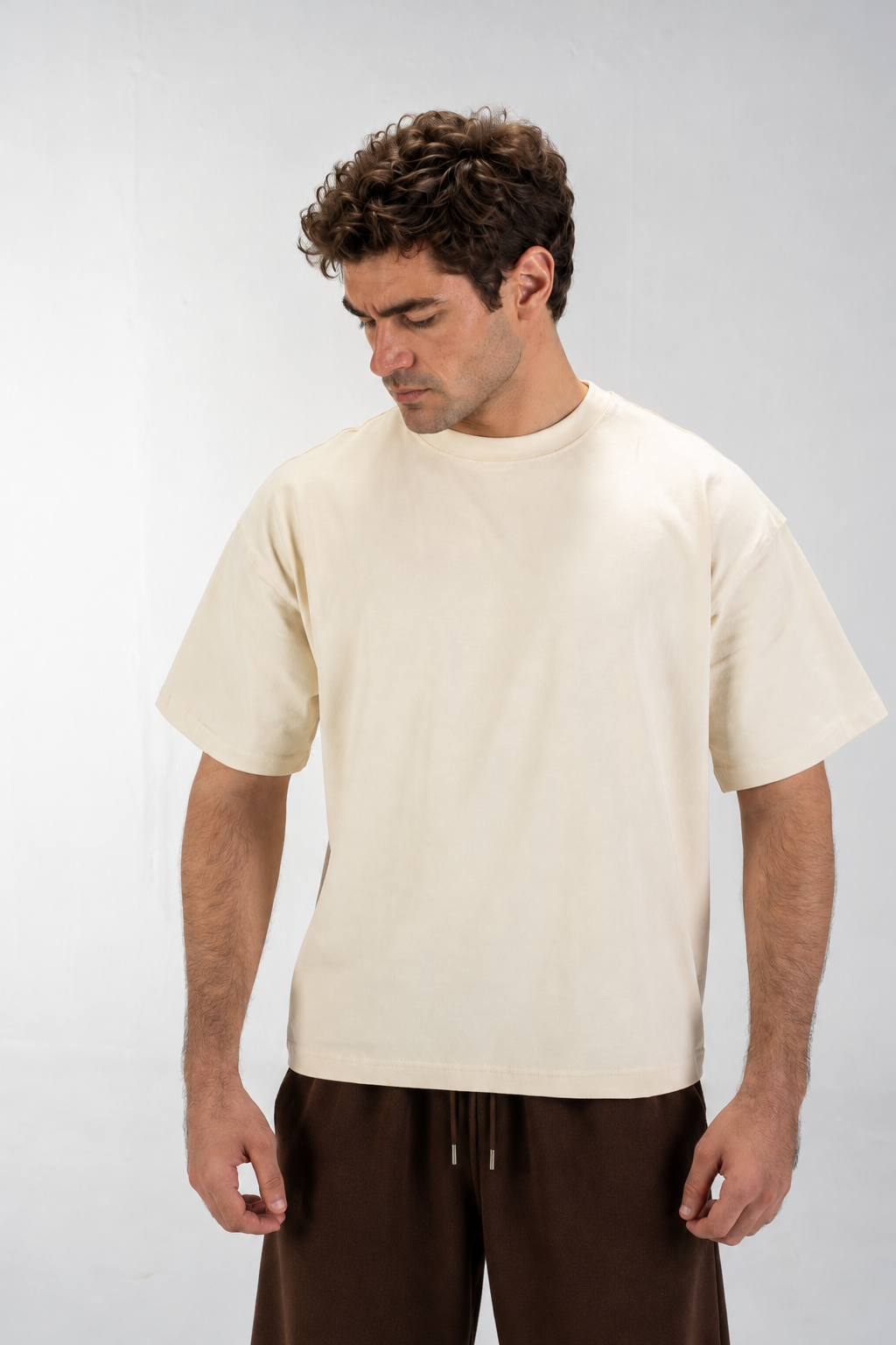 Men's Boxy T-Shirt (Beige)