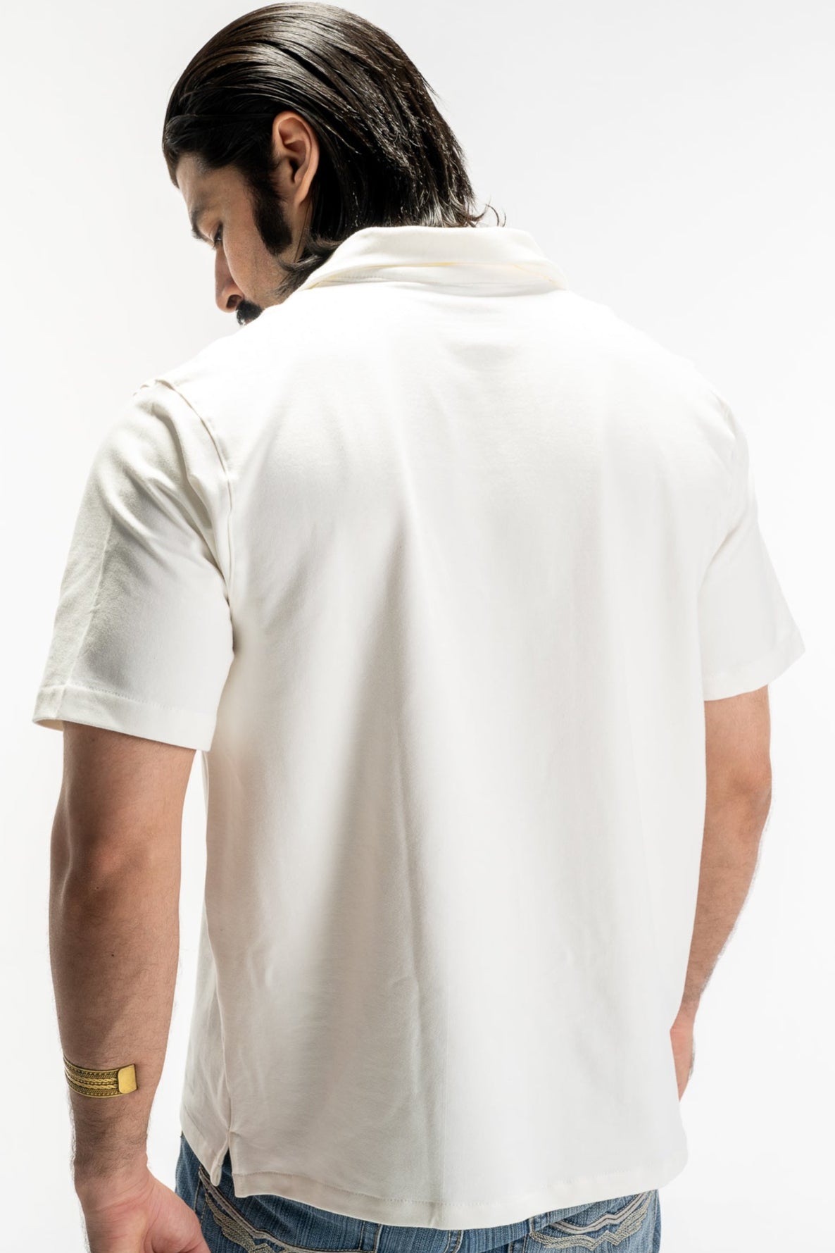 Casual Button-Up Shirt (Off-White)