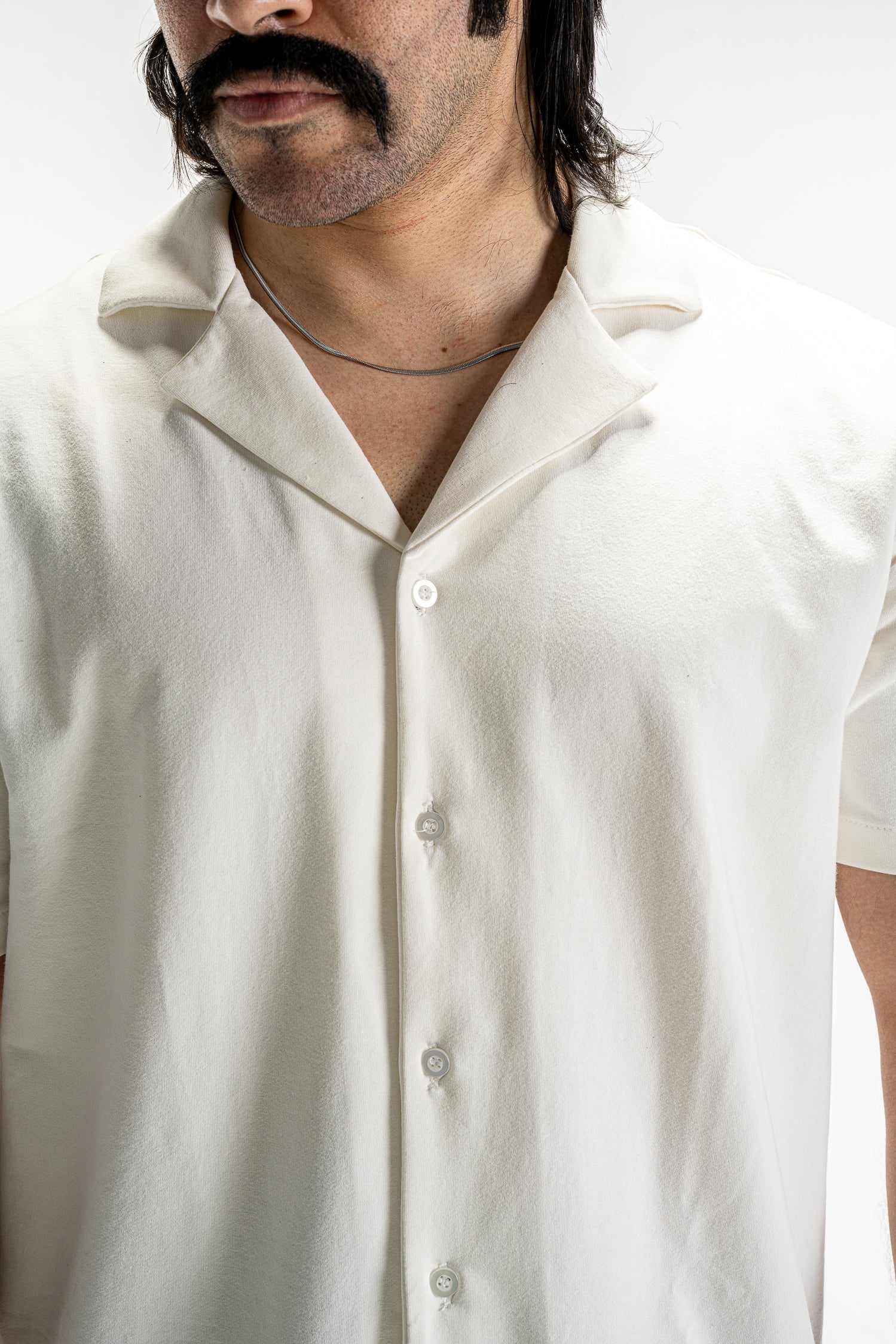 Casual Button-Up Shirt (Off-White)