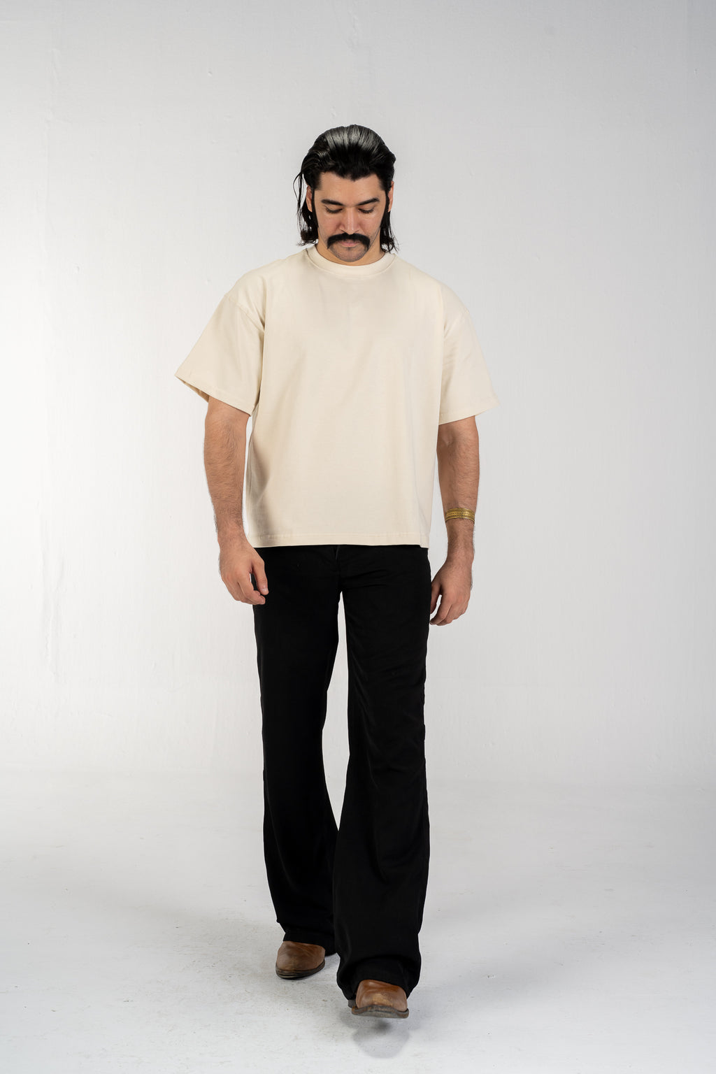 Men's Boxy T-Shirt (Beige)