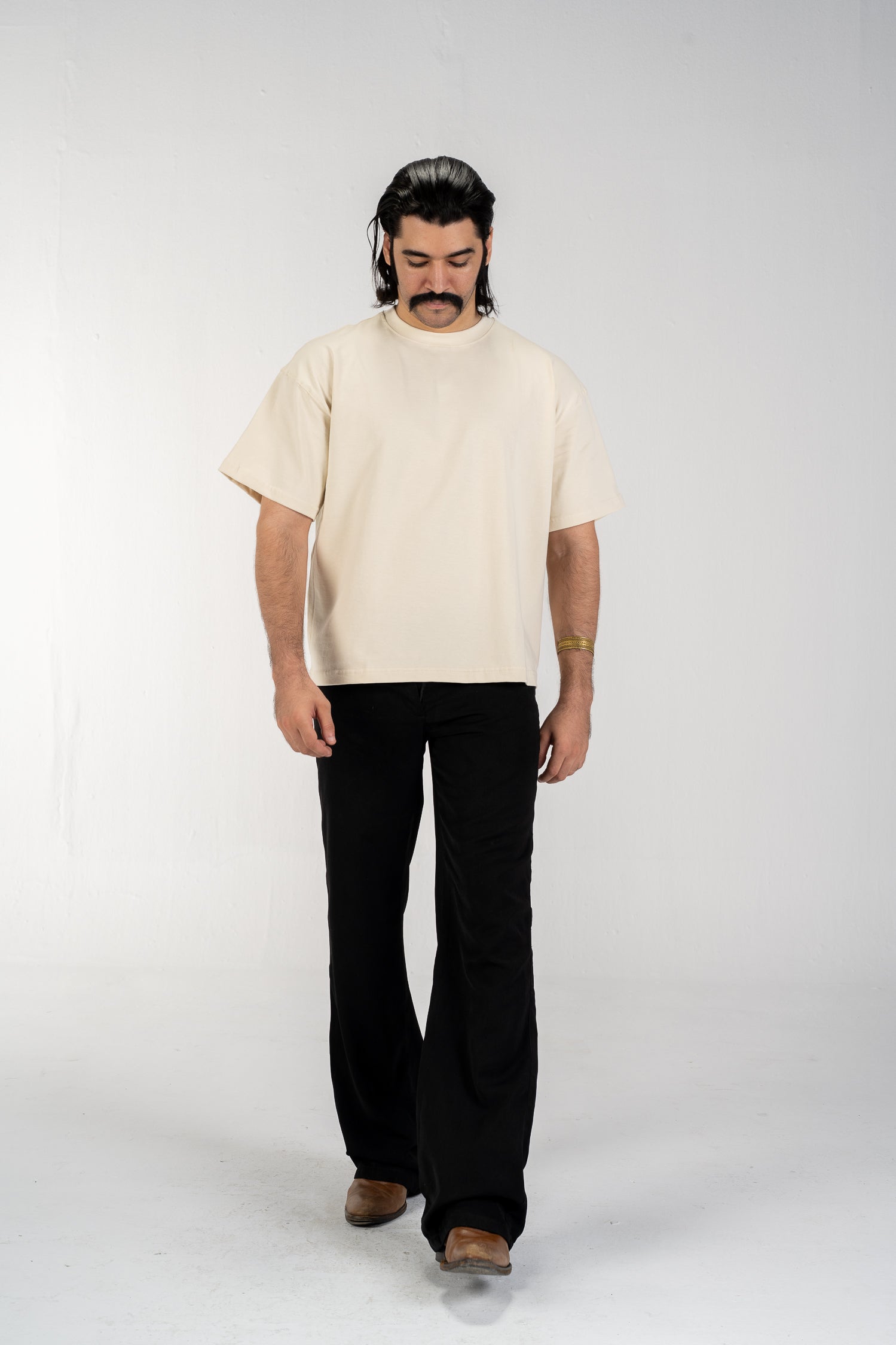 Men's Boxy T-Shirt (Beige)
