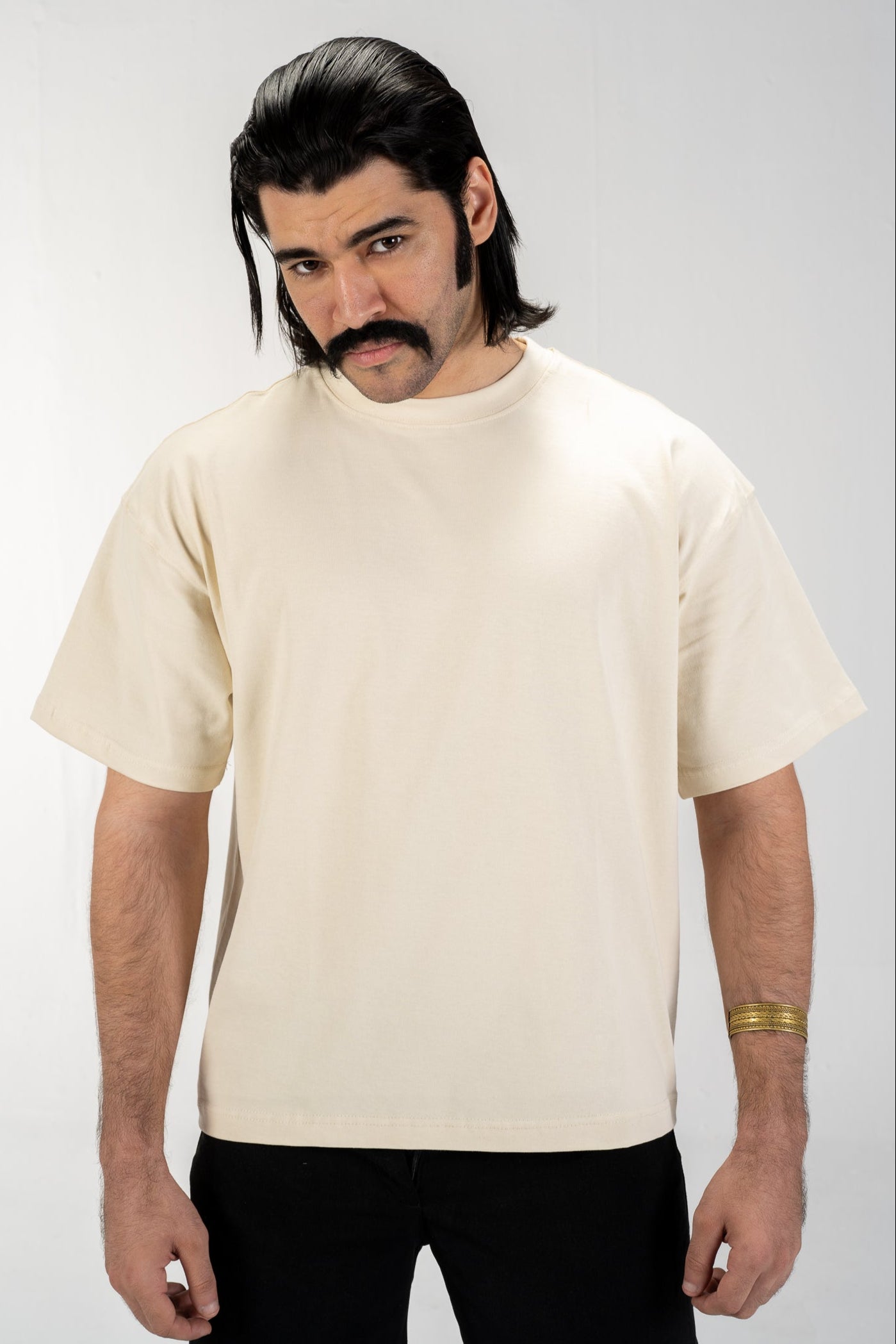 Men's Boxy T-Shirt (Beige)