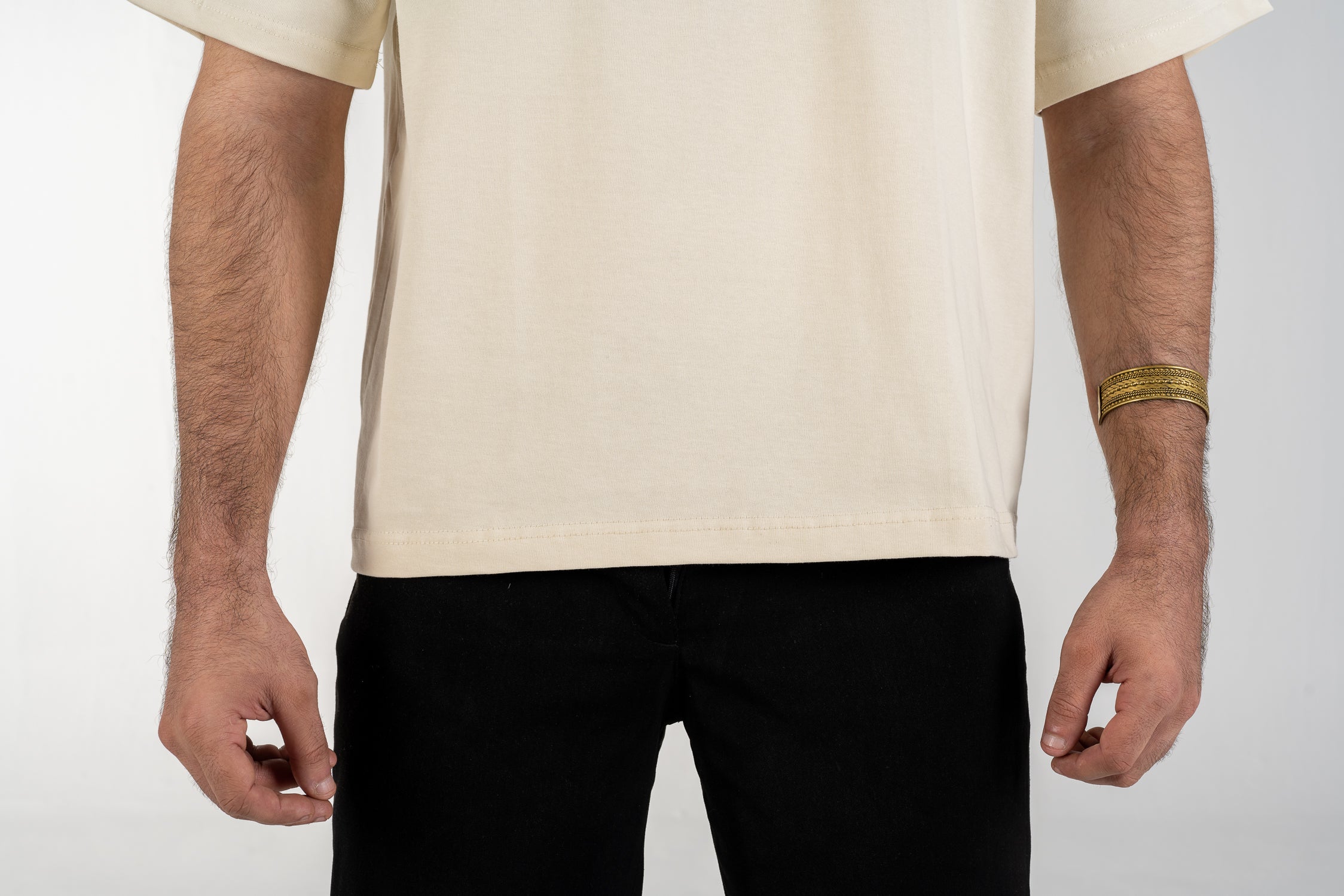 Men's Boxy T-Shirt (Beige)